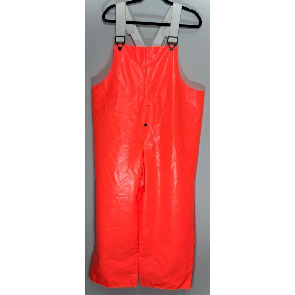 NASCO protective outerwear orange bib overalls size large